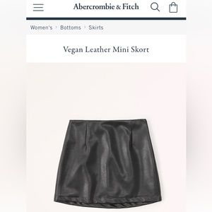 Black vegan leather mini skirt from A&F